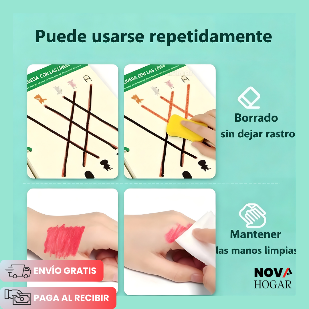 KinderFlow™ Cuaderno De Trazos Mágicos Educativo