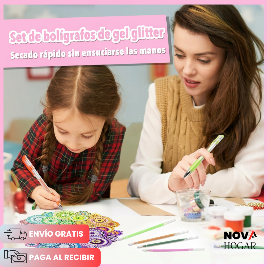SparkleJoy™ Set X12 Bolígrafos de Gel con Brillo