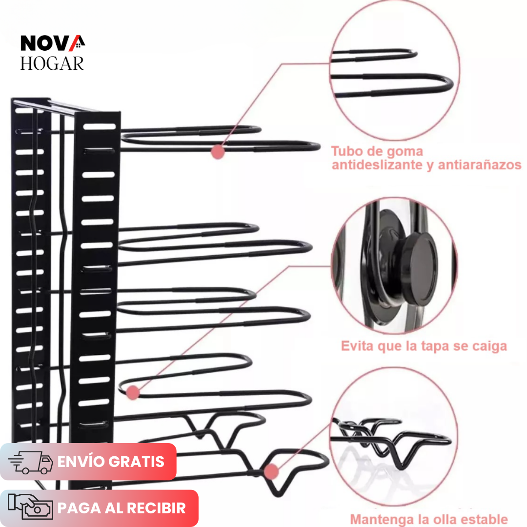 FlexiRack™ Organizador Desmontable de Ollas 2 en 1