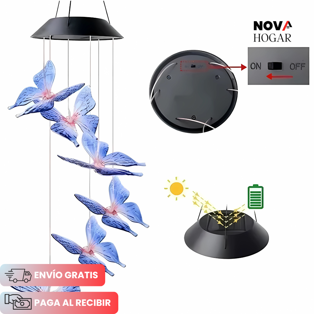 LumiFlutter™ Campanillas de Mariposas con Energía Solar