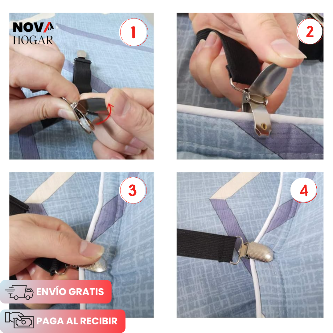 SheetLock™ Sujetadores Elásticos para Sábanas
