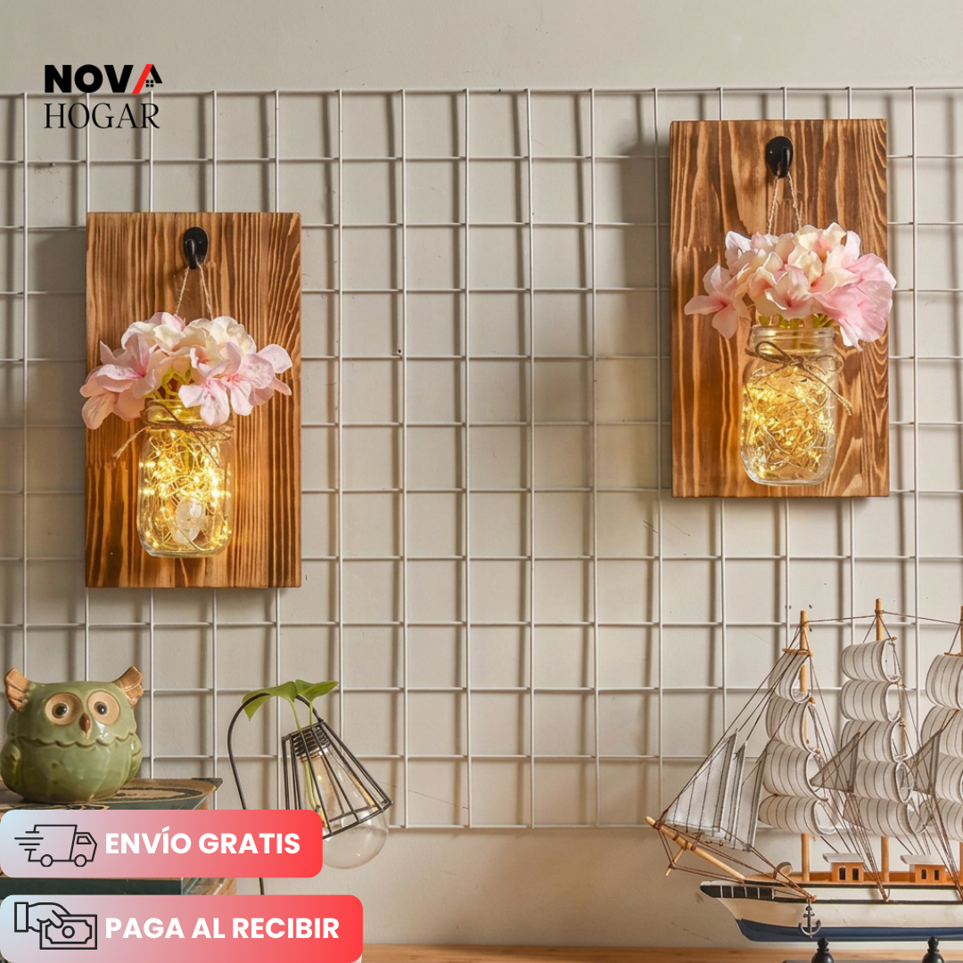 2x1 BloomLight™ Apliques Con Iluminación Floral Suave