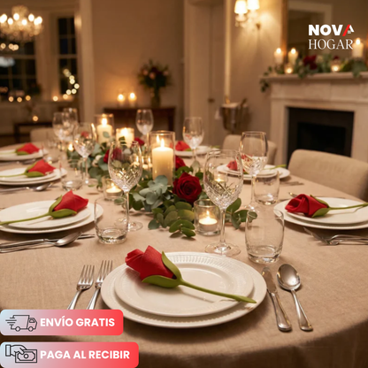 FloraNapkin™ Set x6 Organizadores De Servilletas Florales