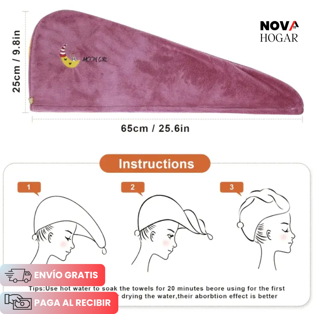 Pack x4 TowelEase™ Toalla Microfibra para Secado Rápido del Cabello