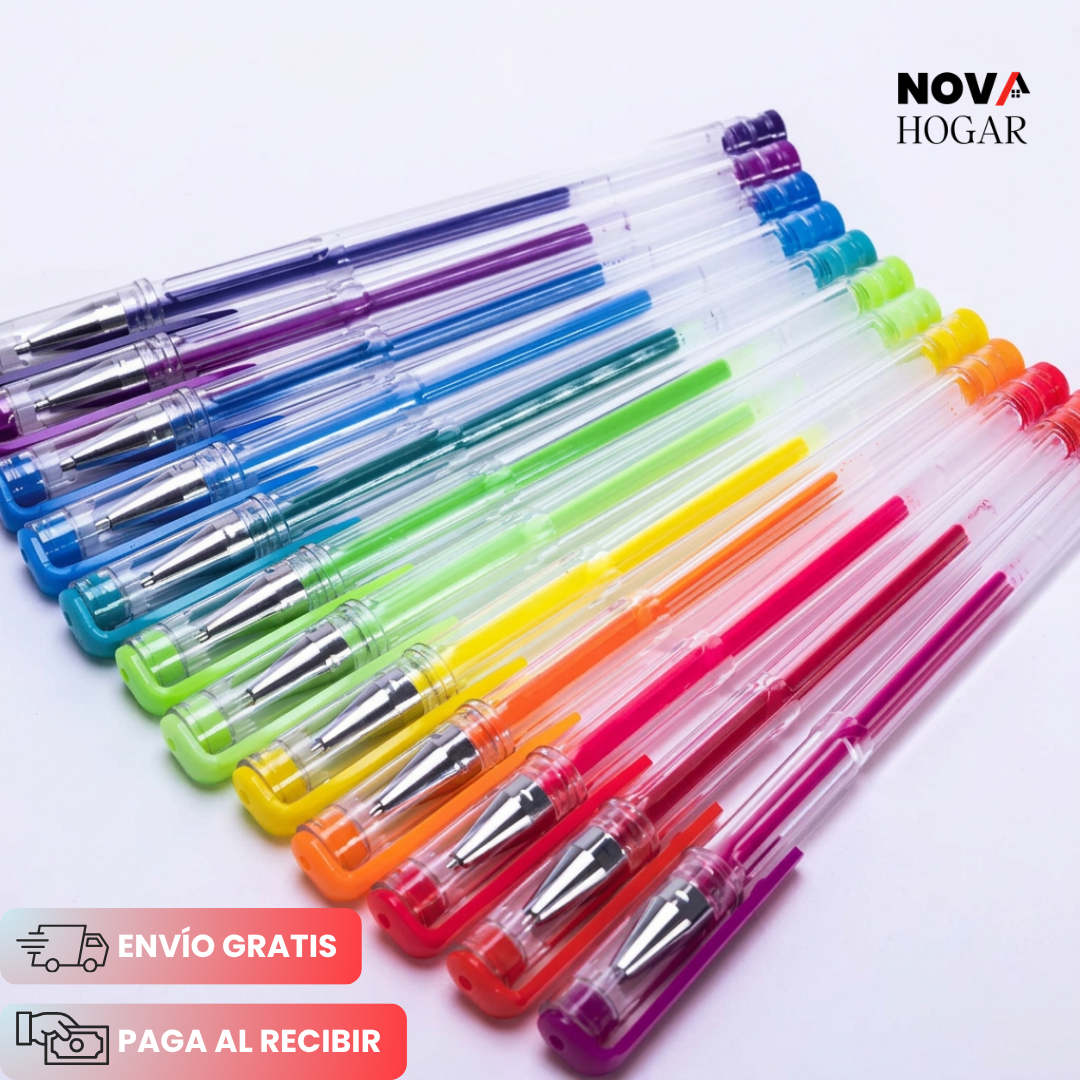 SparkleJoy™ Set X12 Bolígrafos de Gel con Brillo