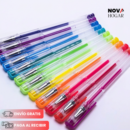 SparkleJoy™ Set X12 Bolígrafos de Gel con Brillo