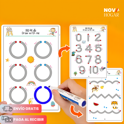 KinderFlow™ Cuaderno De Trazos Mágicos Educativo