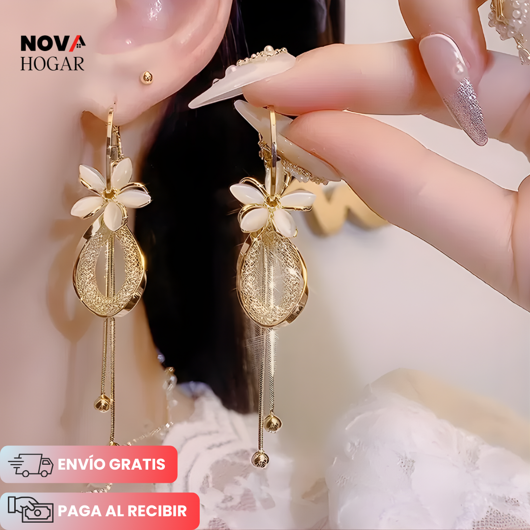 Gliss™ Pendientes de Diseño Floral Sofisticado