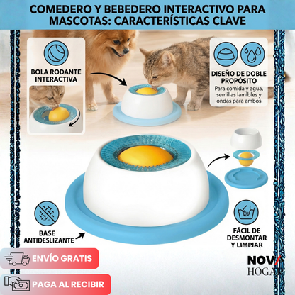 OrbitLick™ Plato Comedero Interactivo para Mascotas