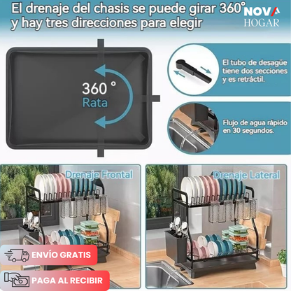MaxDry Pro™ Escurridor 2 Niveles Ahorrador de Espacio