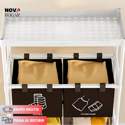 LaundEase™ Cesto para Ropa Sucia de Tres Niveles