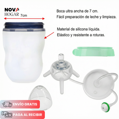BabyQuiet™ Biberón Manos Libres con Sistema Anticólico