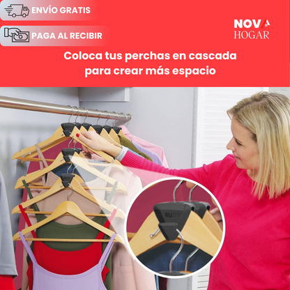AhorraPack x12 ClosetGenius™ Conector de Ganchos Ahorrador de Espacio