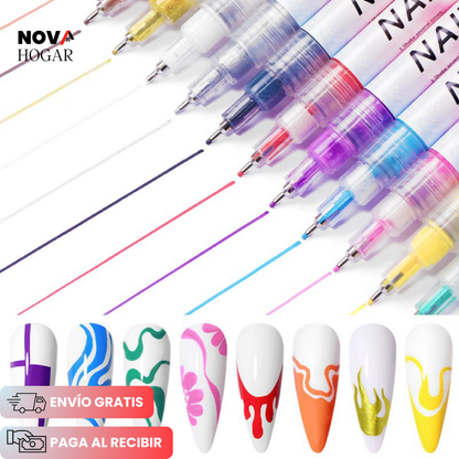 InstaNail™ Set de 12 Bolígrafos De Arte para Uñas