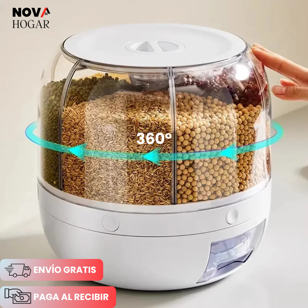 GrainOrb 360™ Moderno Organizador y Dispensador de Granos 360°