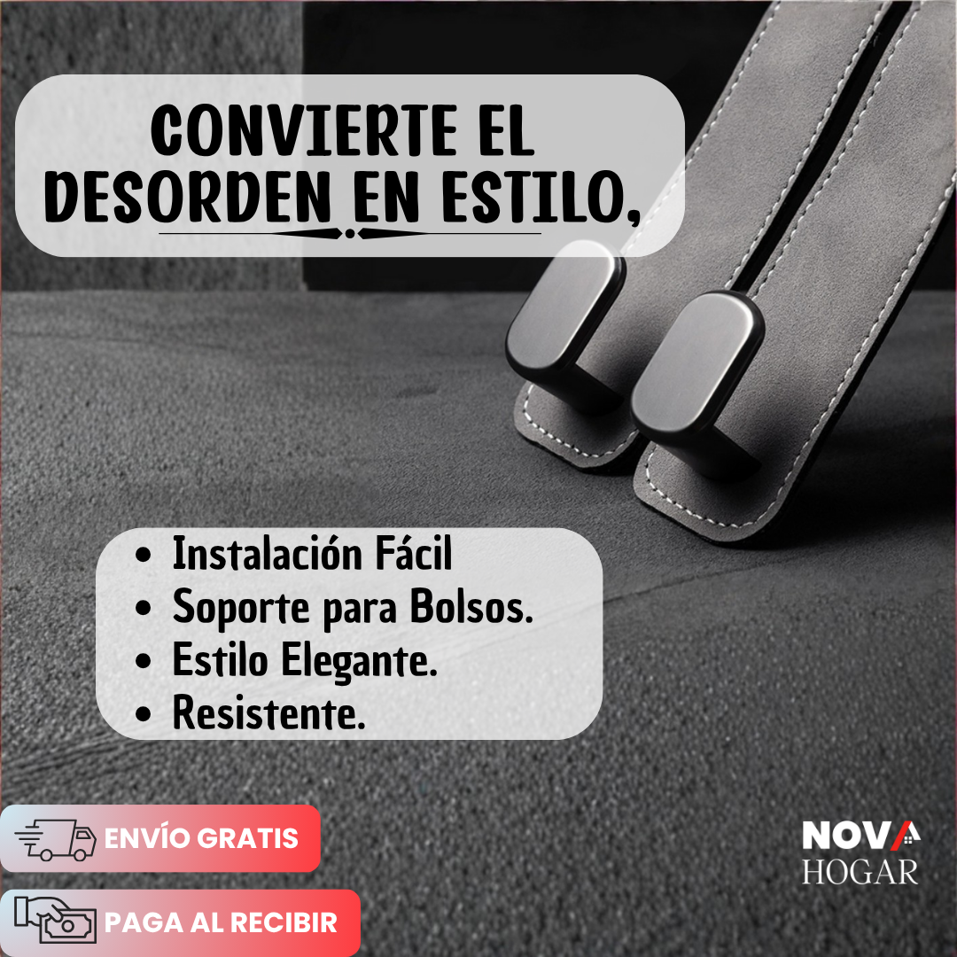 LuxeHooks™ Gancho Organizador de Piel para Auto