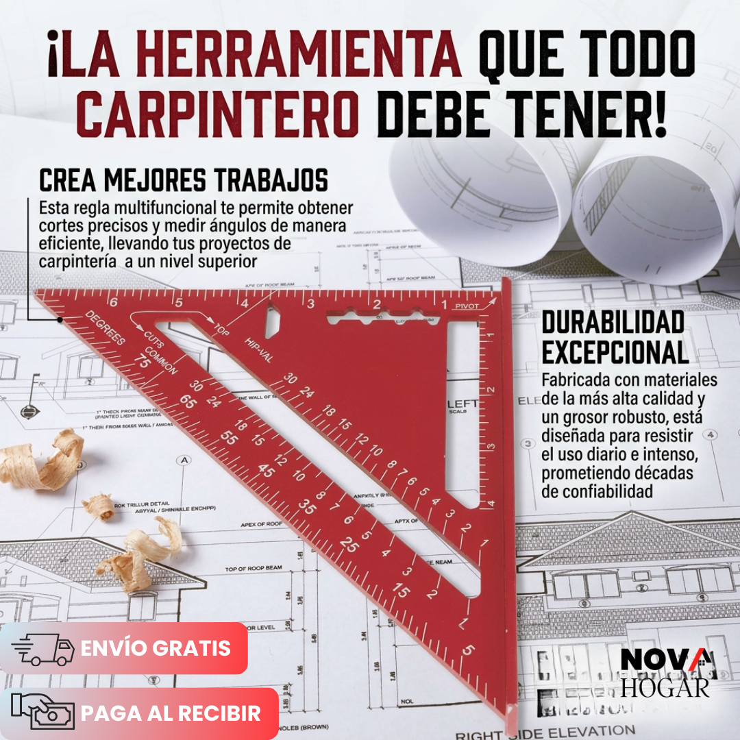 IronSquare™ Regla De Aluminio Ultra Resistente para Carpinteria