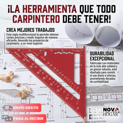 IronSquare™ Regla De Aluminio Ultra Resistente para Carpinteria