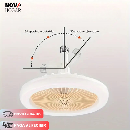 AeroLumina™ Foco Ventilador con Luz Led Ajustable para Ahorro de Energía