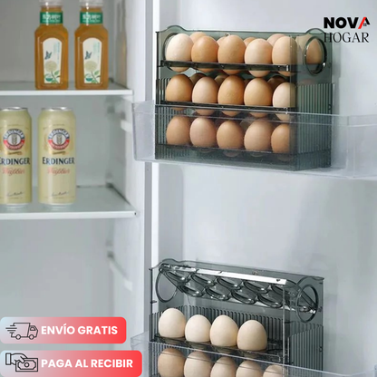 EggCarousel™ Organizador de Huevos Giratorio de 3 Niveles
