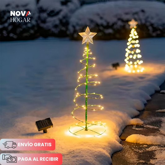 SpiralRadiance™ Mini Árbol de Navidad con Energía Solar