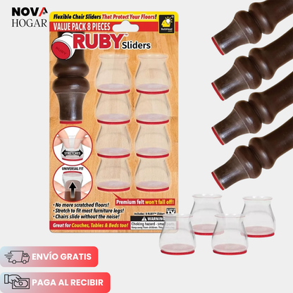 FloorGuard™ Funda Antirayones para Patas de Sillas (Pack de 8)
