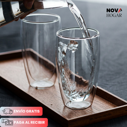 NovaBrew™ Set x4 Vasos de Cristal Doble 450ml