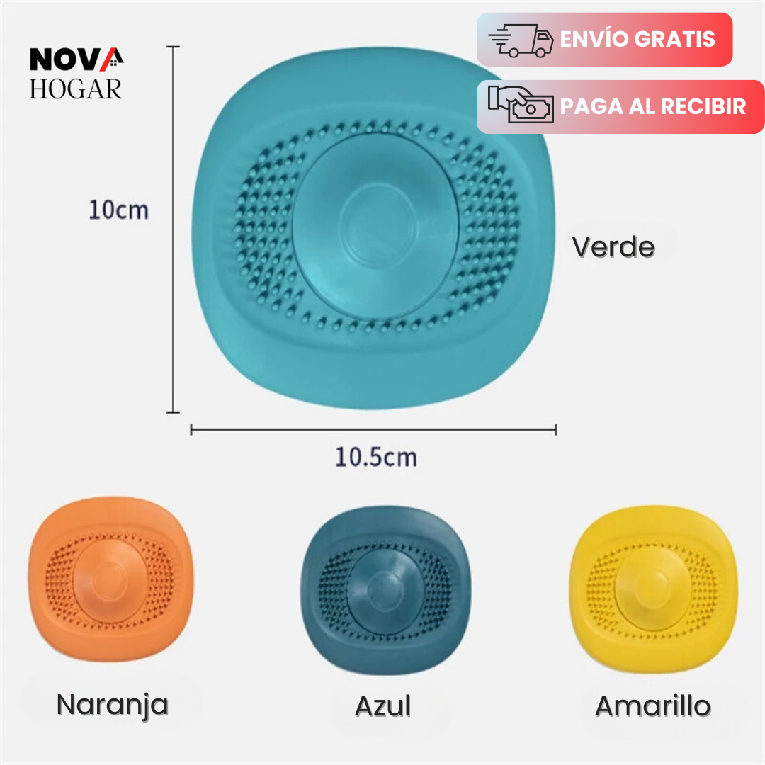 AhorraPack x4 DrainShield™ Tapón Multifunción Atrapa Residuos