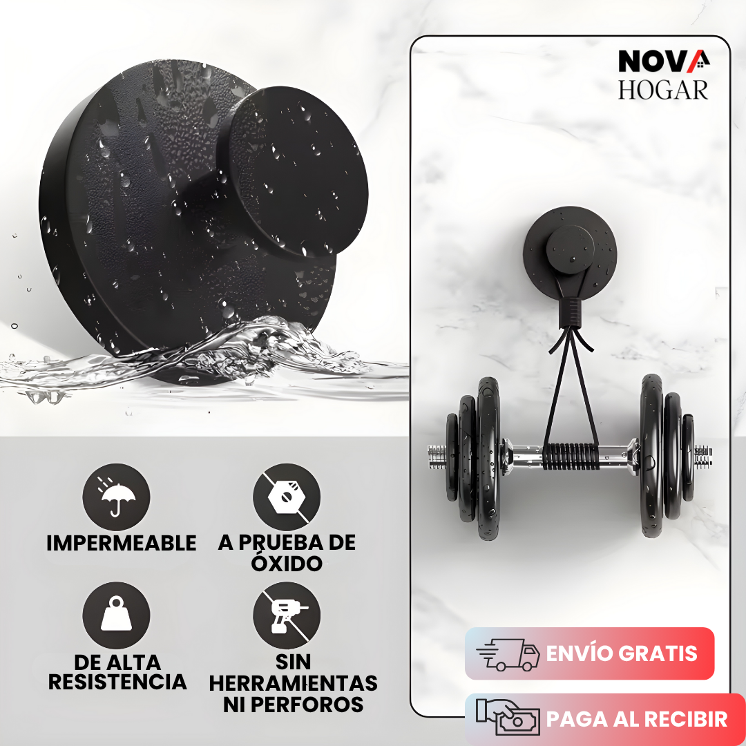 4x2 GripLock™ Gancho de Succión Metálico para Baño