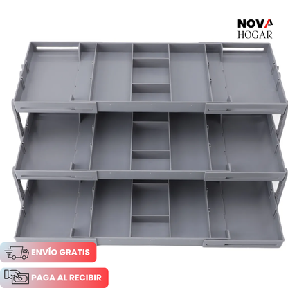 SlideBin™ Organizador de 3 Niveles Ajustable