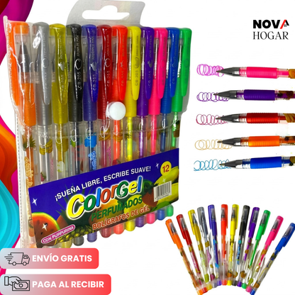 SparkleJoy™ Set X12 Bolígrafos de Gel con Brillo