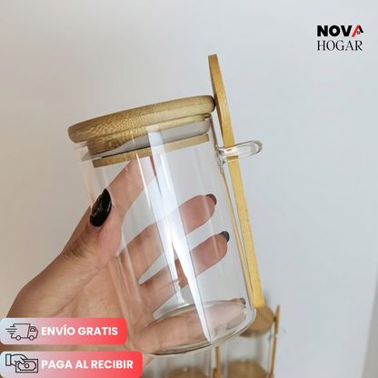 EcoSeal™ Recipientes Herméticos con Cuchara de Bambú