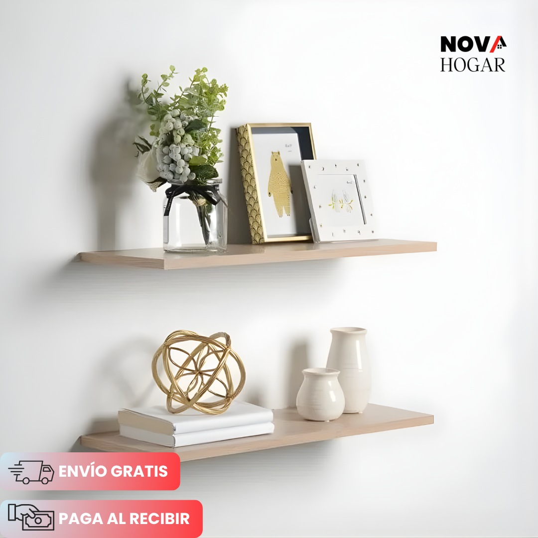 PureDecor™ Set x3 Modernas Repisas Flotantes para Pared