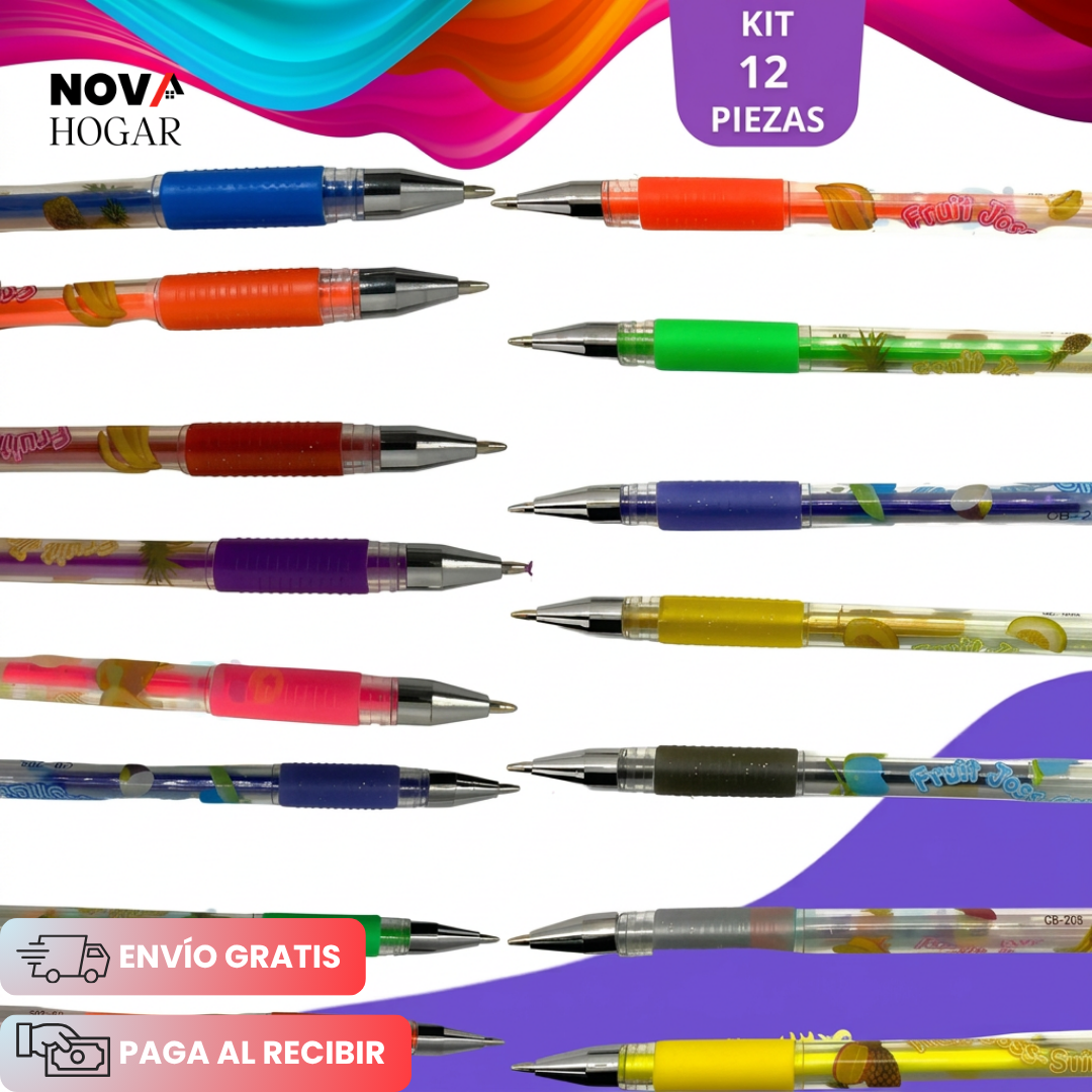 SparkleJoy™ Set X12 Bolígrafos de Gel con Brillo