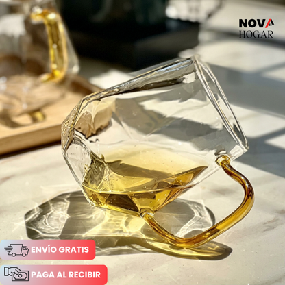 DiamondLux™ Set de Jarra y 4 Vasos de Cristal