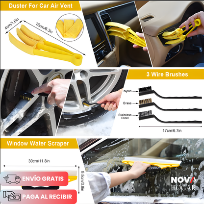 DetailerCar™ Kit de Limpieza Profesional 22 Piezas