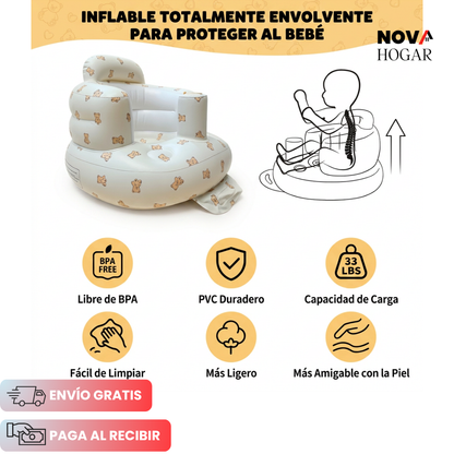 SafeSit™ Asiento Inflable Seguro Portátil para Bebés
