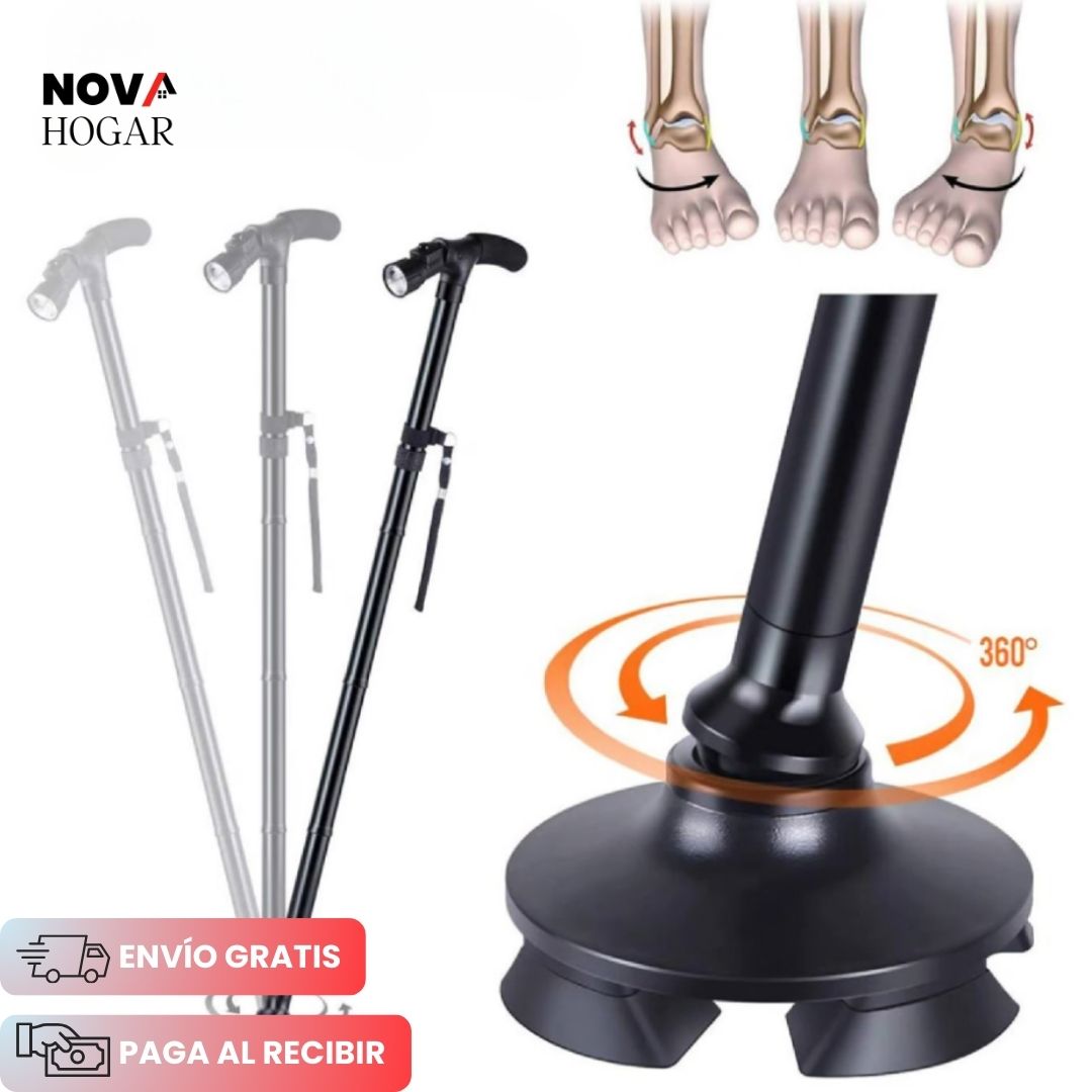 SafeStride™ Bastón Plegable y Antideslizante con Linterna