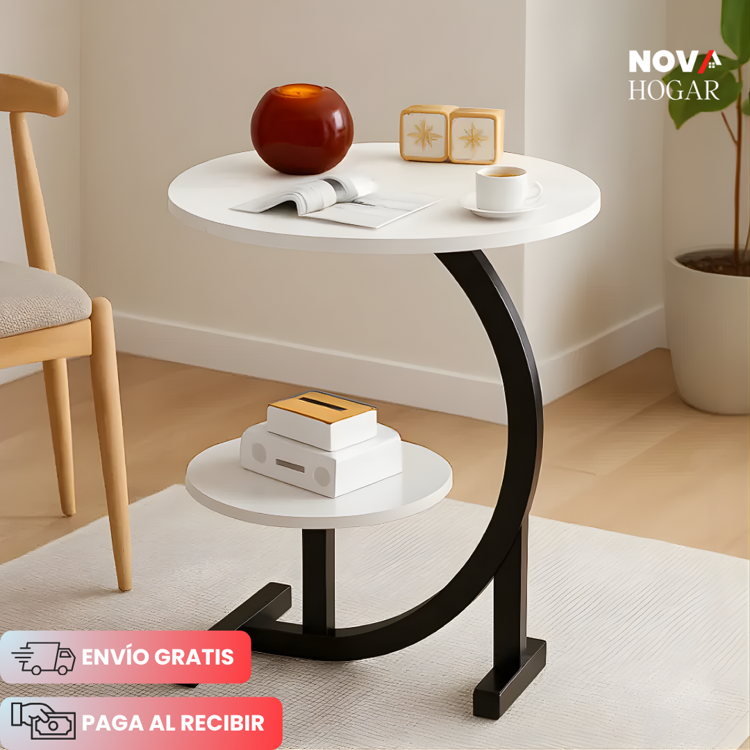 UrbanTier™ Mesa Auxiliar Elegante de Dos Niveles