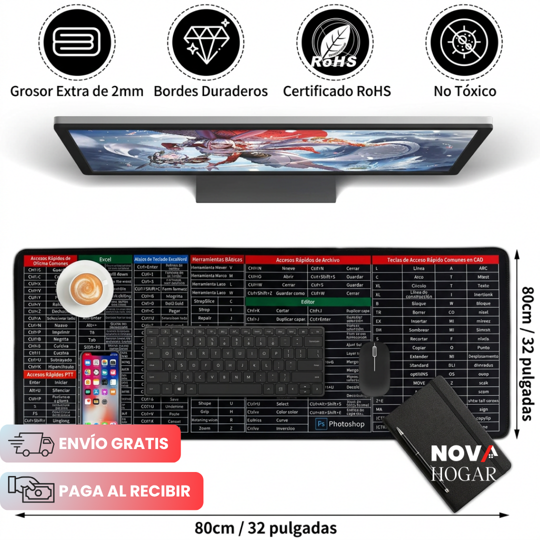 ProDesk Pad™ Alfombrilla XXL Con Atajos Rápido Para Profesionales