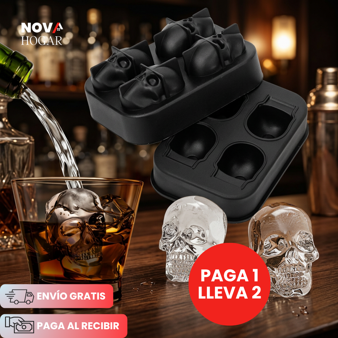 2x1 SkullIce™ Molde Premium Para Hielos Únicos