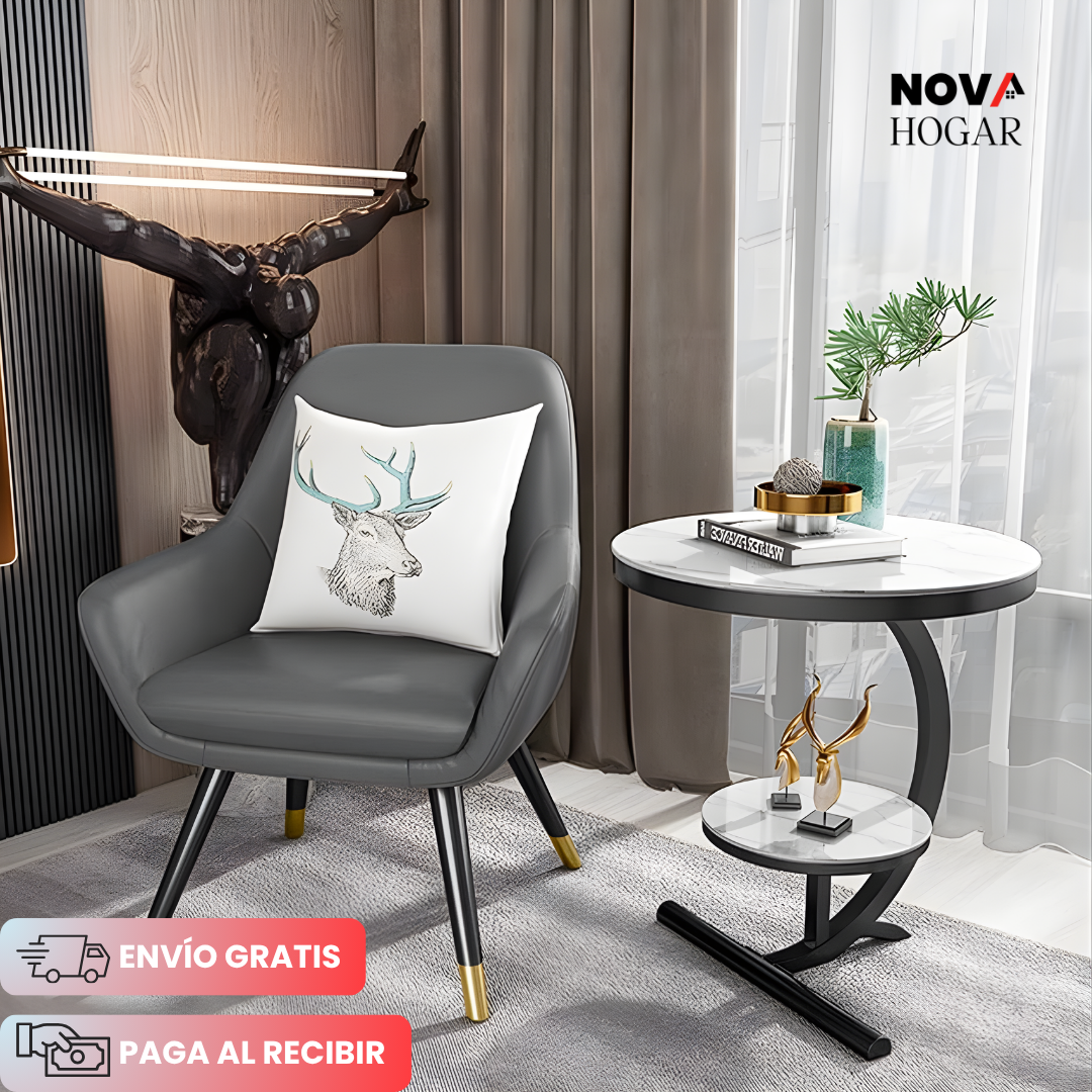 UrbanTier™ Mesa Auxiliar Elegante de Dos Niveles