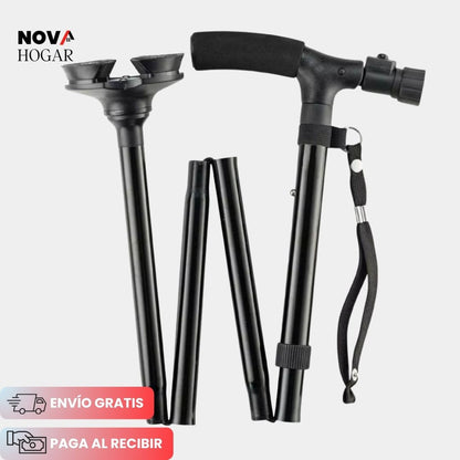 SafeStride™ Bastón Plegable y Antideslizante con Linterna