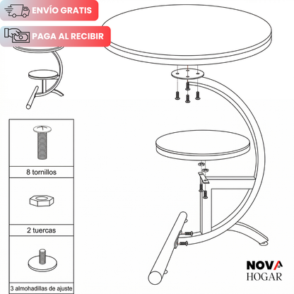UrbanTier™ Mesa Auxiliar Elegante de Dos Niveles