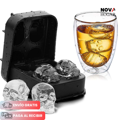 2x1 SkullIce™ Molde Premium Para Hielos Únicos