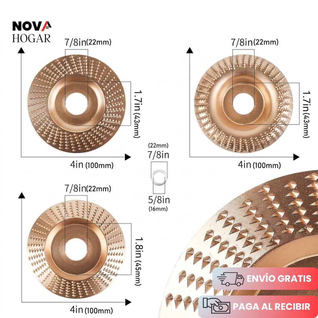 WoodShaper™ Set x3 Discos De Modelado para Madera