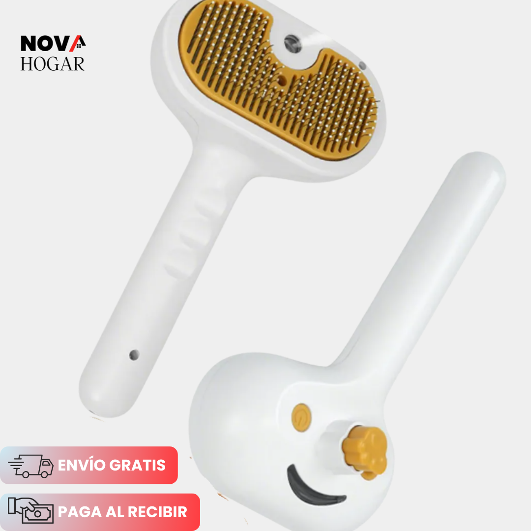 PuffPet™ Cepillo Autolimpiable para Mascotas con Vapor