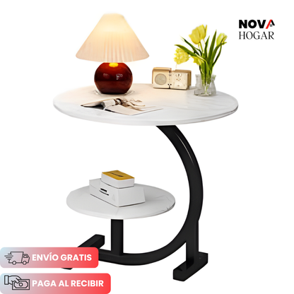 UrbanTier™ Mesa Auxiliar Elegante de Dos Niveles
