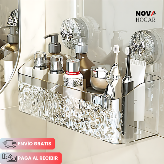 ClearWave™ Organizador de Baño con Ventosa