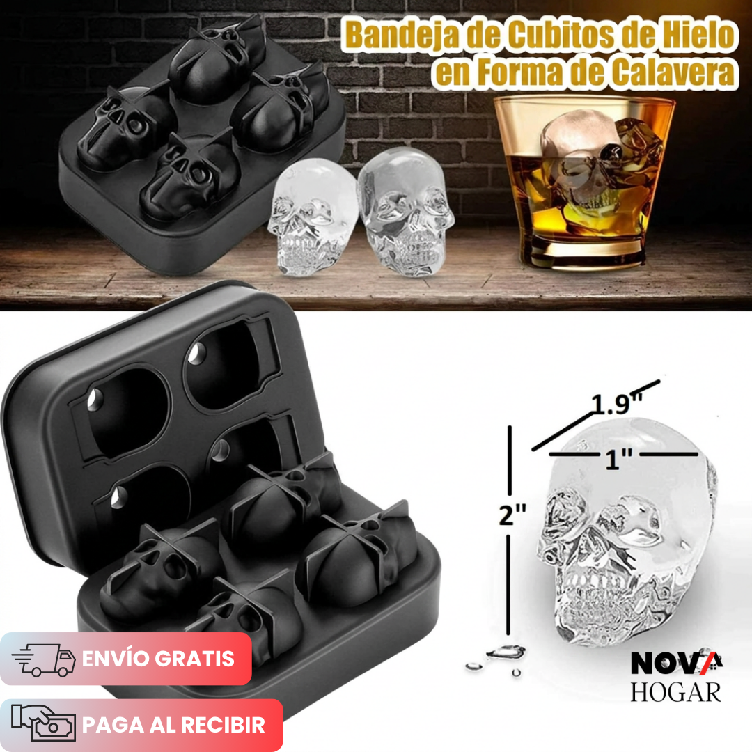 2x1 SkullIce™ Molde Premium Para Hielos Únicos